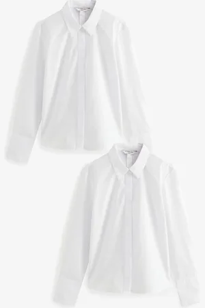 Next Fitted Collared Long Sleeve Shirts 2 Pack AU 14