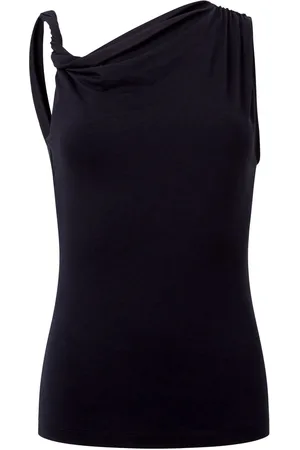 French Connection Black Sia Jersey Asymmetric Top XL