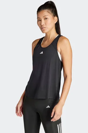 adidas Black Train Essentials Minimal Branding Racerback Tank Top AU 8-10