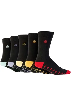 Jeff Banks Black Dark Cotton Crew Socks 4 Pack One