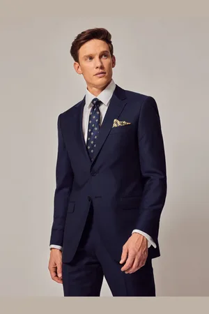 Hawes & Curtis Slim Blue Twill Suit Jacket 44 R