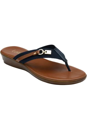 Lotus Blue Low Wedge Toe Thong Sandals AU 8 (EU 39)