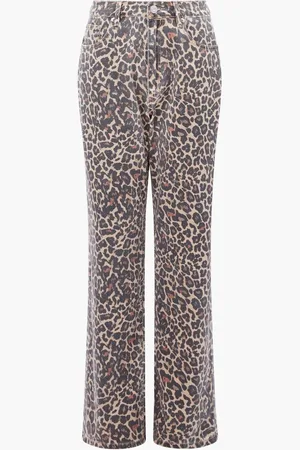 French Connection Animal Print 100% Cotton Charlie Printed Straight Jeans AU 10