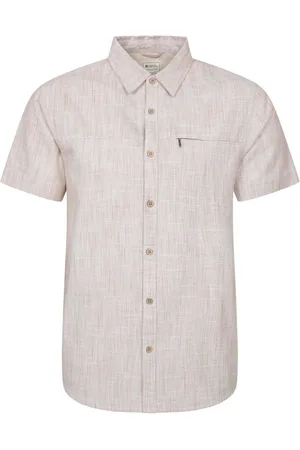Mountain Warehouse Mens Coconut Slub Texture Short Sleeve 100% Cotton Shirt S