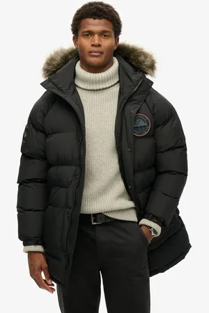 Superdry Jet Black Everest Longline Baffled Parka