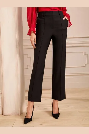 Love & Roses Black Tori Straight Leg Tailored Trousers AU 22