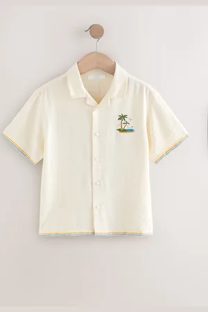 Next Short Sleeves Revere Collar Palm Printed Shirt (3-16yrs) 152158cm