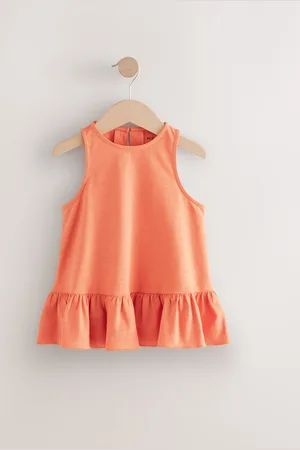 Next Orange 100% Cotton Peplum Frill Vest (3-16yrs) 14 Years (164cm)