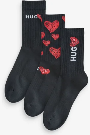 HUGO BOSS Black Valentines Heart Socks 3 Pack S-M