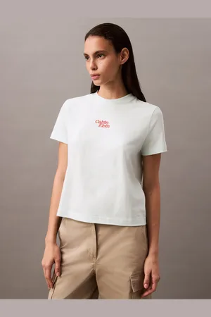 Calvin Klein White 100% Cotton Logo T-Shirt large