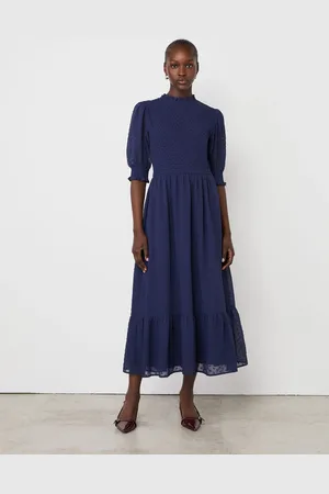 Finery London Amelia Dobby Georgette Midi Tea Dress AU 18