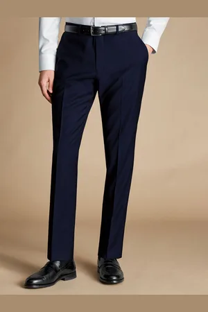 Charles Tyrwhitt Blue Slim Fit Italian Luxury Trousers W34 L34