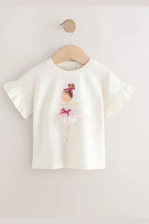Next Ecru Ballerina 100% Cotton Frill Short Sleeve Top (3mths-7yrs) 6