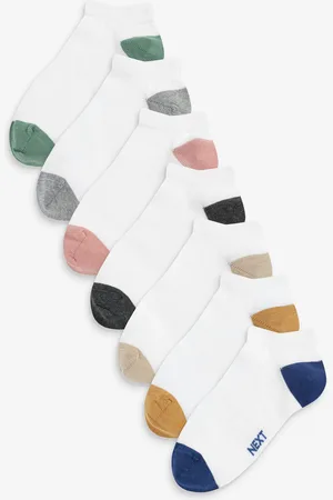 Next White/Bright Heel and Toe Rich Trainers Socks 7 Pack 3-5.5 Jnr