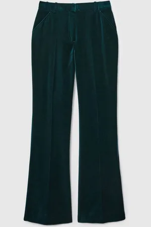 Reiss Teal Parisa Velvet Flared Suit Trousers AU 8 R