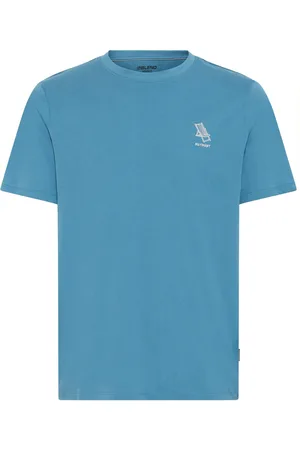 Blend Blue Embroidered Short Sleeve 100% Cotton T-Shirt medium