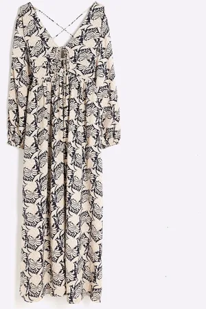 River Island V-Neck Printed Maxi Dress AU 18