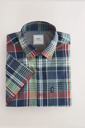 Next Regular Fit Short Sleeve Easy Iron Button Down Oxford Shirt M