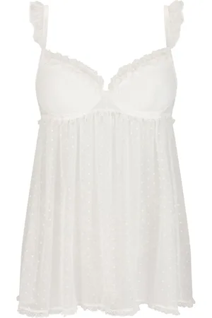 Ann Summers White Locked On Love Spot Mesh Crotchless Babydoll XL
