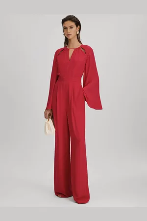 Reiss Coral Tania Cut-Out Flared Sleeve Jumpsuit AU 6