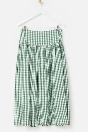 Oliver Bonas Gingham Basque Waist Midi Skirt AU 12