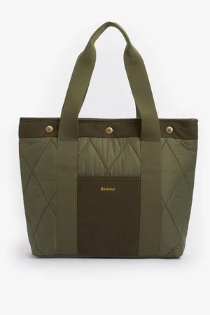 Barbour Green Healy Quilted Tote Bag One