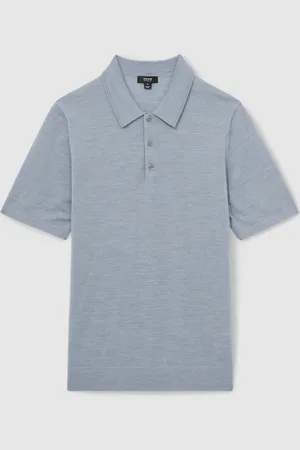 Reiss Manor Merino Wool Short-Sleeve Polo Shirt M