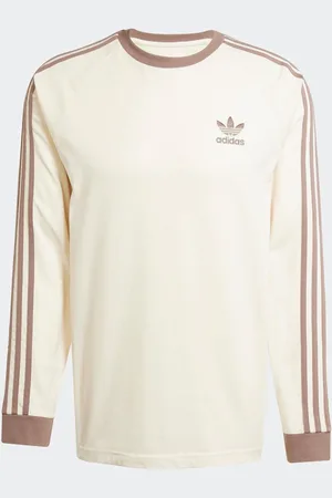 adidas Brown 100% Cotton Adicolor Classics 3-Stripes Long Sleeve Long-Sleeve Top XL Reg