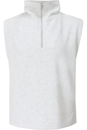 Sweaty Betty Grey Sand Wash CloudWeight Half Zip Sleeveless Pullover Sweat Top xlarge