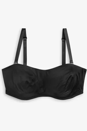 Next Black DD+ Non Pad Minimise Strapless Bandeau Bra 36 E