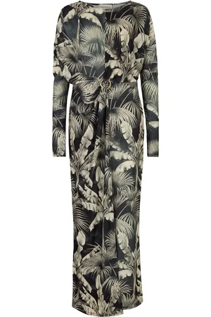 DASKA Maxi Dress With Long Sleeves And Buckle Detail S
