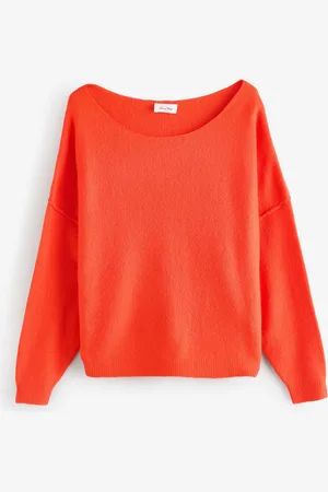 American Vintage Red Damsville Long Sleeve Boat Neck Jumper M-L