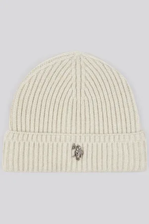 U.S. Polo Assn. U. S. Polo Assn. Cream Winter Mens Rib Knit Beanie onesize