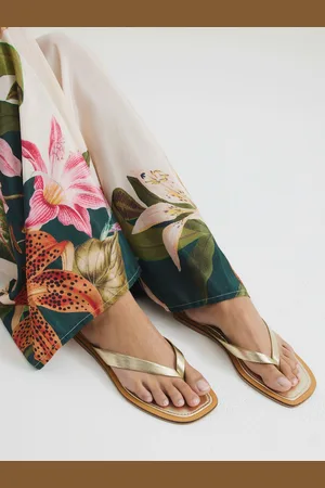 River Island Gold Leather Toe Thong Flat Sandals AU 10 (EU 41)