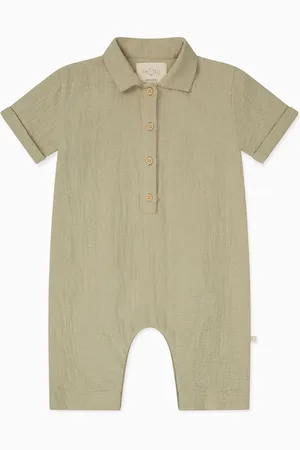 Mori Green 100% Cotton Muslin Dungarees 12