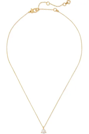 Kate Spade Gold Tone Trio Prong Pearl Pendant Necklace One