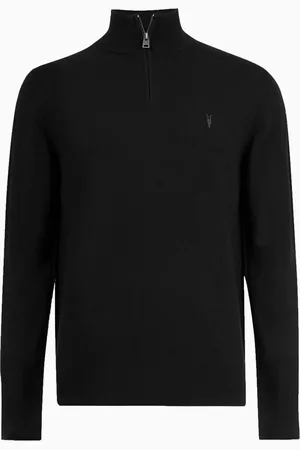 AllSaints AllSaints Black Kilburn Quarter Zip Funnel Jumper S