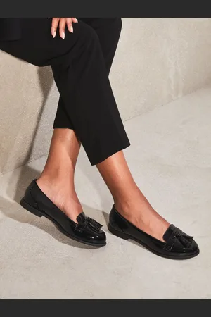Lipsy London Standard Fit Patent Flat Tassel Loafers AU 11 (EU 42)