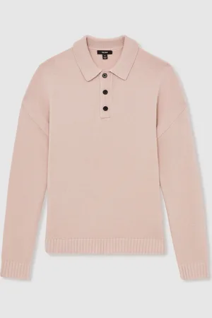 Reiss Jacob Wool-Blend Long-Sleeve Polo Shirt XL