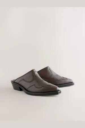 Next Forever Comfort Leather Point Toe Western Cowboy Mules AU 9 (EU 41)