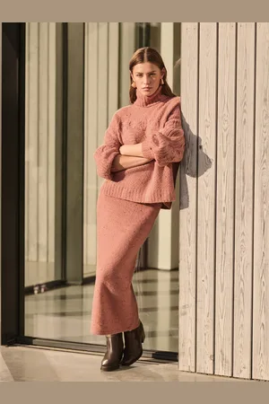 Next Neppy Knitted Column Midi Skirt with Wool XXL Regular