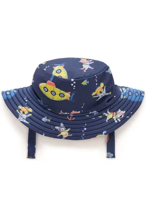 Purebaby Blue Broad Brim Swim Hat l