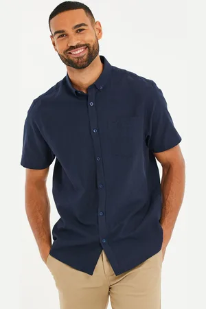 Threadbare Linen Blend Short Sleeve Shirt M