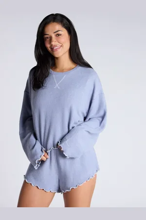 Boux Avenue Blue Cosy Fleece Top and Short Pyjamas Set AU 6
