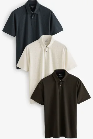 Next Regular Fit Short Sleeve Jersey Polo Shirts 3 Pack XL
