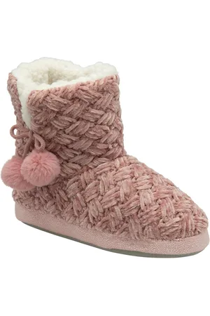 Dunlop Pink Ladies Knitted Bootee Slippers AU 8 (EU 39)