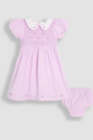 JoJo Maman Bébé Bud Floral Embroidered Smocked Party Dress 5