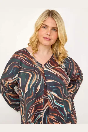 Roman Natural Curve V-Neck Pleat Front Tunic AU 22-24