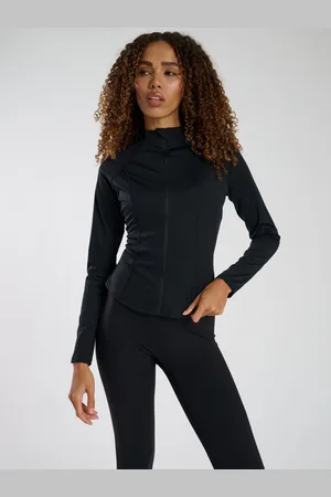 South Beach Black Long Sleeved Zip-Up Top XXL