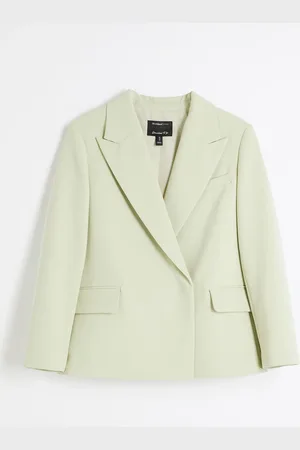 River Island Green Oversized Petite Double Breasted Blazer 10 XS